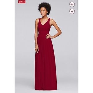 David’s Bridal Apple Red Bridesmaids Dress